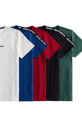 5 camisetas - Blanco y rojo