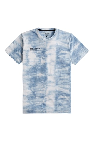 Camiseta dip-dye - Azul cobalto y blanco
