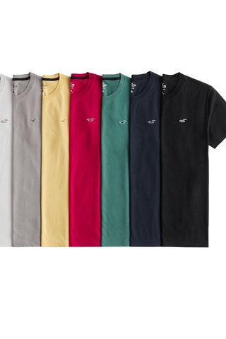 7 camisetas - Blanco y rojo