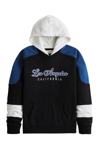 Sudadera con capucha - Negro y azul cobalto