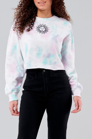 Sudadera tie-dye - Rosa claro y blanco