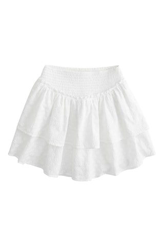 Falda avolantada - Blanco