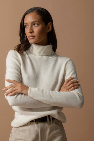 Maglia Willow - 100% cashmere 4 fili - Collo dolcevita - Neve