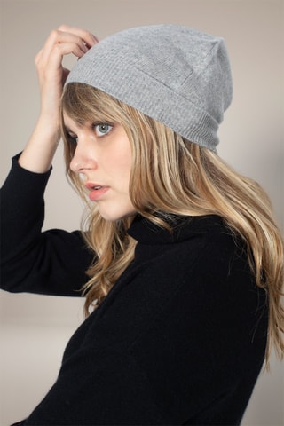 Berretto Faith 100% cashmere, 2 fili - Grigio melange