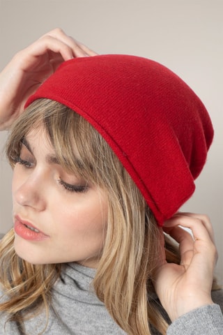 Berretto June 100% cashmere, 2 fili - Rosso