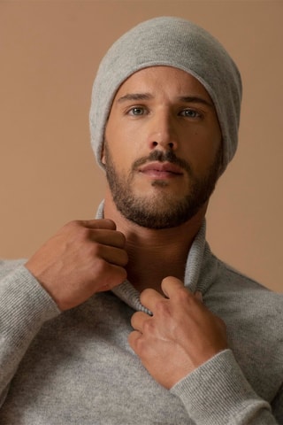 Berretto June 100% cashmere, 2 fili - Grigio melange