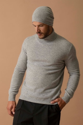 Berretto June 100% cashmere, 2 fili - Grigio melange