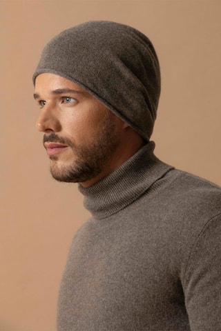 Berretto June 100% cashmere, 2 fili - Taupe melange