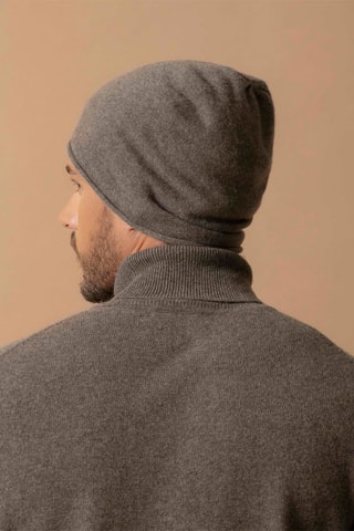 Berretto June 100% cashmere, 2 fili - Taupe melange