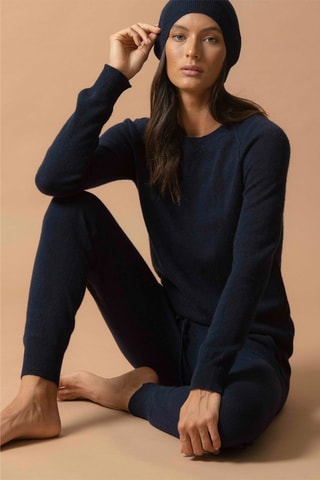 Berretto Faith 100% cashmere, 2 fili - Navy