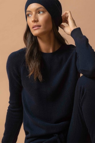 Berretto Faith 100% cashmere, 2 fili - Navy