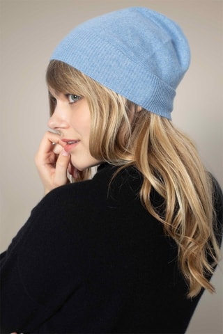 Berretto Faith 100% cashmere, 2 fili - Celeste