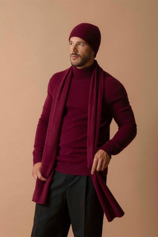 Berretto Popi 100% cashmere, 4 fili - Bordeaux