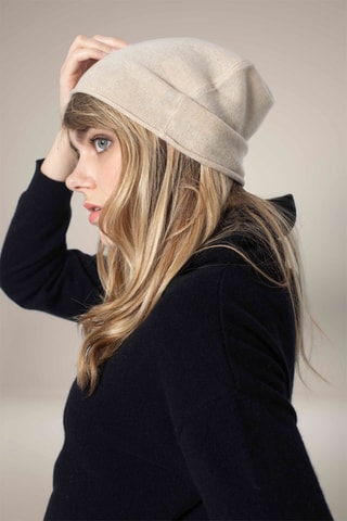 Berretto June 100% cashmere, 2 fili - Beige