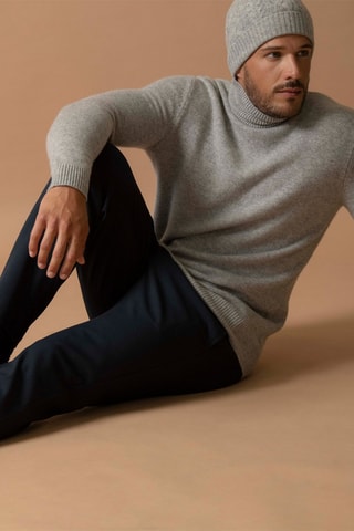 Berretto Popi 100% cashmere, 4 fili - Grigio chiaro melange