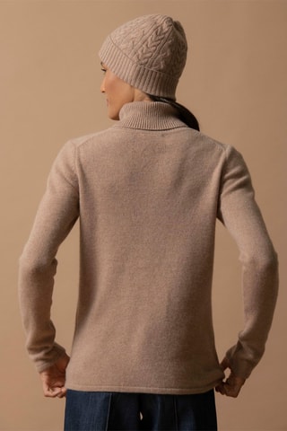 Berretto Popi 100% cashmere, 4 fili - Cammello melange