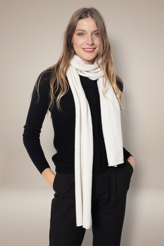 Sciarpa Kelly 100% cashmere, 2 fili - Avorio