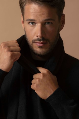 Sciarpa Kelly 100% cashmere, 2 fili - Nero