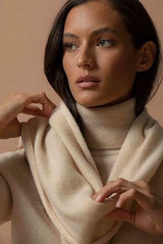 Sciarpa Kelly 100% cashmere, 2 fili - Beige