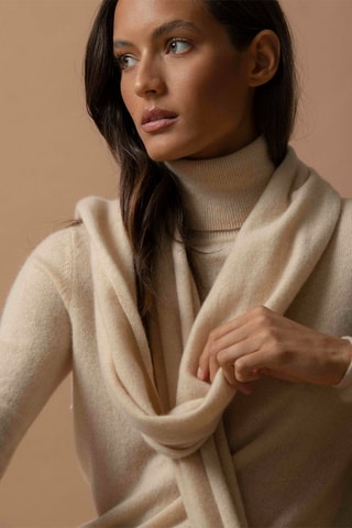 Sciarpa Kelly 100% cashmere, 2 fili - Beige