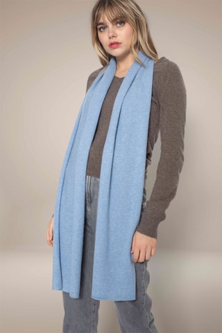 Sciarpa Kelly 100% cashmere, 2 fili - Azzurro