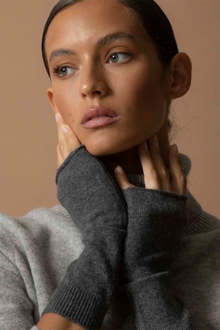 Mezziguanti Jesse 100% cashmere, 2 fili - Antracite melange