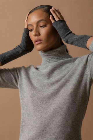 Mezziguanti Jesse 100% cashmere, 2 fili - Antracite melange