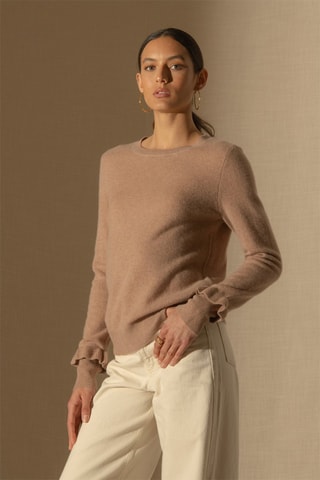 Maglia Luing 100% cashmere 2 fili - Collo rotondo - Cammello melange