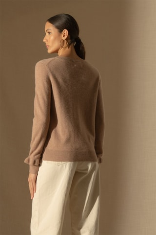 Maglia Luing 100% cashmere 2 fili - Collo rotondo - Cammello melange