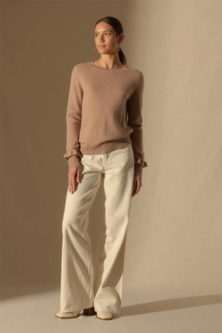 Maglia Luing 100% cashmere 2 fili - Collo rotondo - Cammello melange