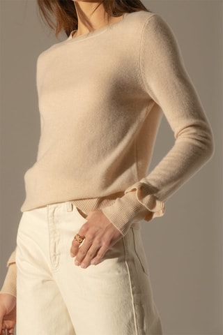 Maglia Luing 100% cashmere 2 fili - Collo rotondo - Sabbia