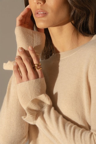 Maglia Luing 100% cashmere 2 fili - Collo rotondo - Sabbia