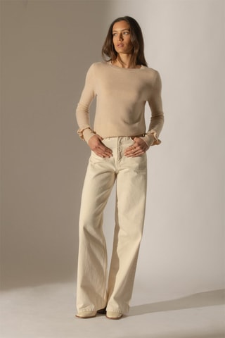 Maglia Luing 100% cashmere 2 fili - Collo rotondo - Sabbia