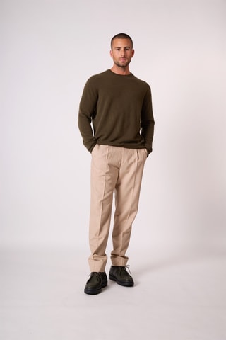 Maglia Blake 100% cashmere, 2 fili - Collo rotondo - Kaki