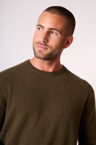 Maglia Blake 100% cashmere, 2 fili - Collo rotondo - Kaki