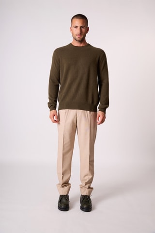 Maglia Blake 100% cashmere, 2 fili - Collo rotondo - Kaki