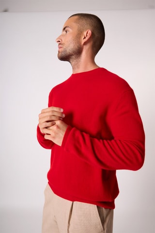 Maglia Blake 100% cashmere, 2 fili - Collo rotondo - Rosso