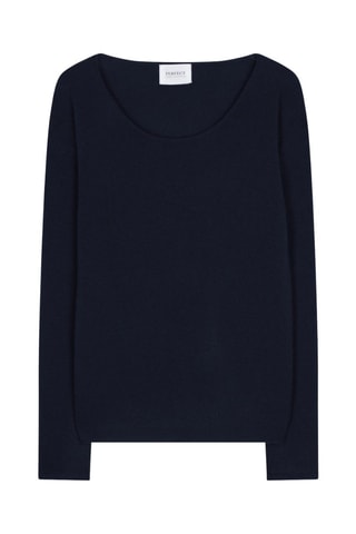 Maglia Lindsay 100% cashmere, 2 fili - Collo a barchetta - Navy