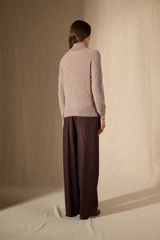 Maglia Carrick 100% cashmere, 2 fili - Collo dolcevita - Taupe melange