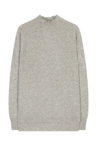 Maglia Mollayra 100% cashmere, 2 fili - Collo alto - Grigio melange
