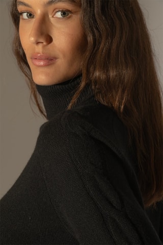 Maglia Albany 100% cashmere, 4 fili - Collo dolcevita - Nero