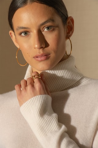 Maglia Tracy 100% cashmere, 2 fili - Collo dolcevita - Bianco