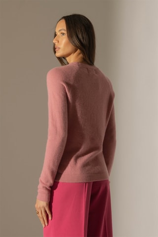Maglia Whitney 100% cashmere, 2 fili - Collo rotondo - Rosa