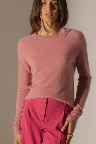 Maglia Whitney 100% cashmere, 2 fili - Collo rotondo - Rosa