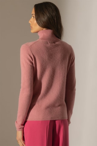 Maglia Ashley 100% cashmere, 2 fili - Collo dolcevita - Rosa