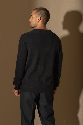 Maglia Lorenzo 100% cashmere, 2 fili - Collo a V - Caviale