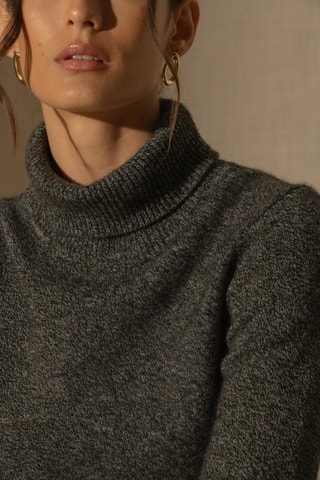 Maglia Willow 100% cashmere, 4 fili - Collo dolcevita. - Nero melange, 267 g