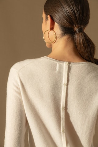 Maglia Vanessa 100% cashmere, 2 fili - Collo rotondo - Avorio