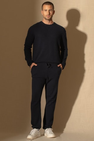 Maglia Soan 100% cashmere, 2 fili - Collo rotondo - Navy