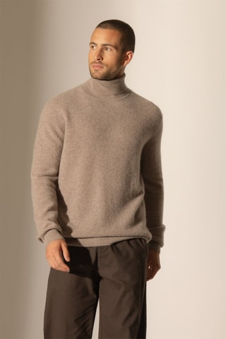 Maglia Trevor 100% cashmere 2 fili - Collo dolcevita. - Azzurro